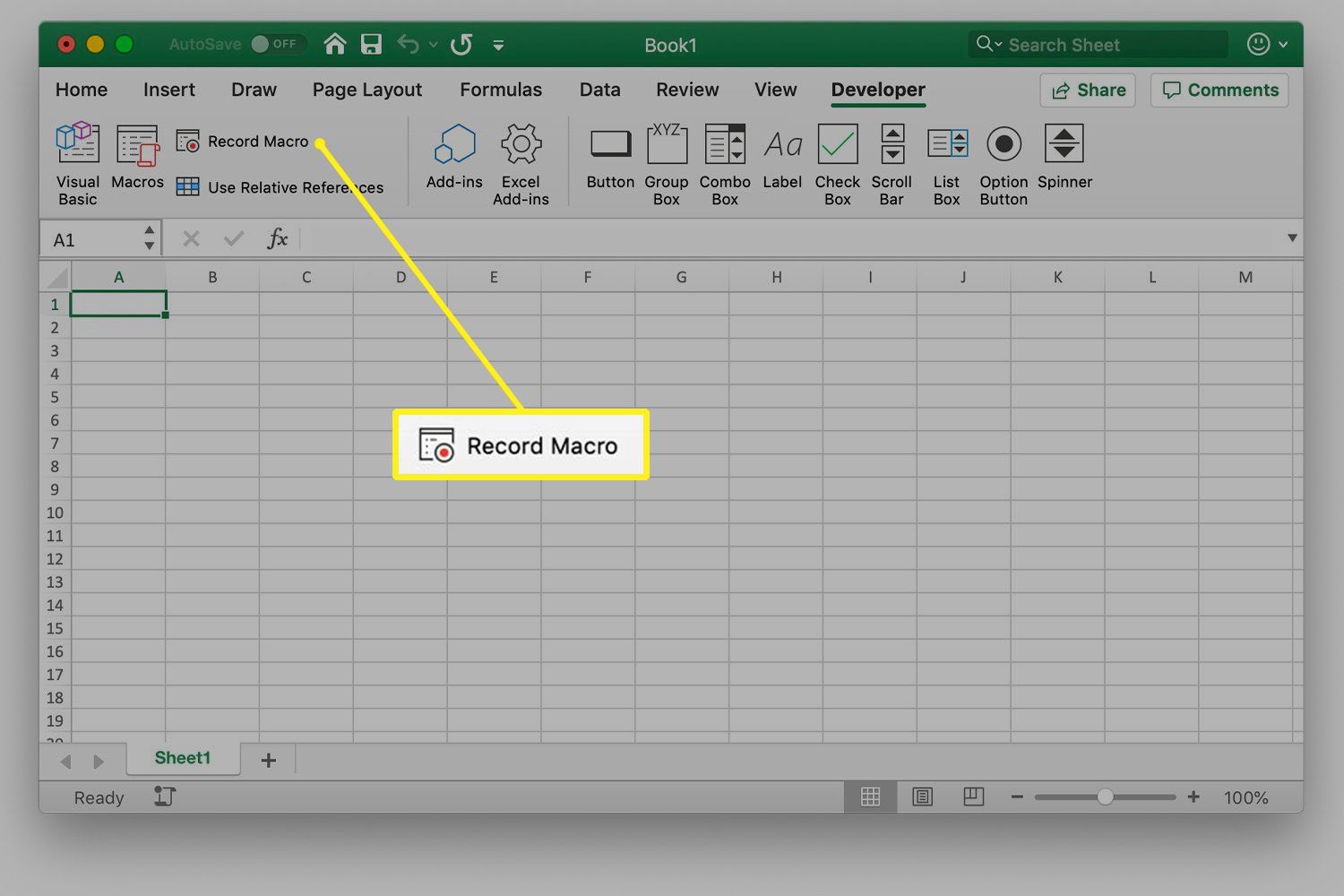 excel for mac unable to record macro